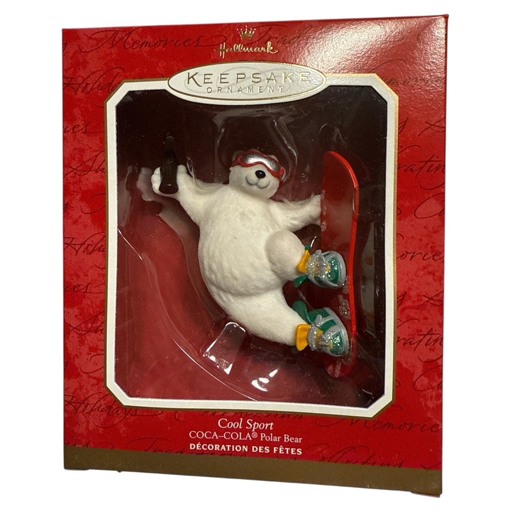 Hallmark‎ Keepsake Cool Sport Coca Cola Polar Bear 2001 Christmas Ornament NIB